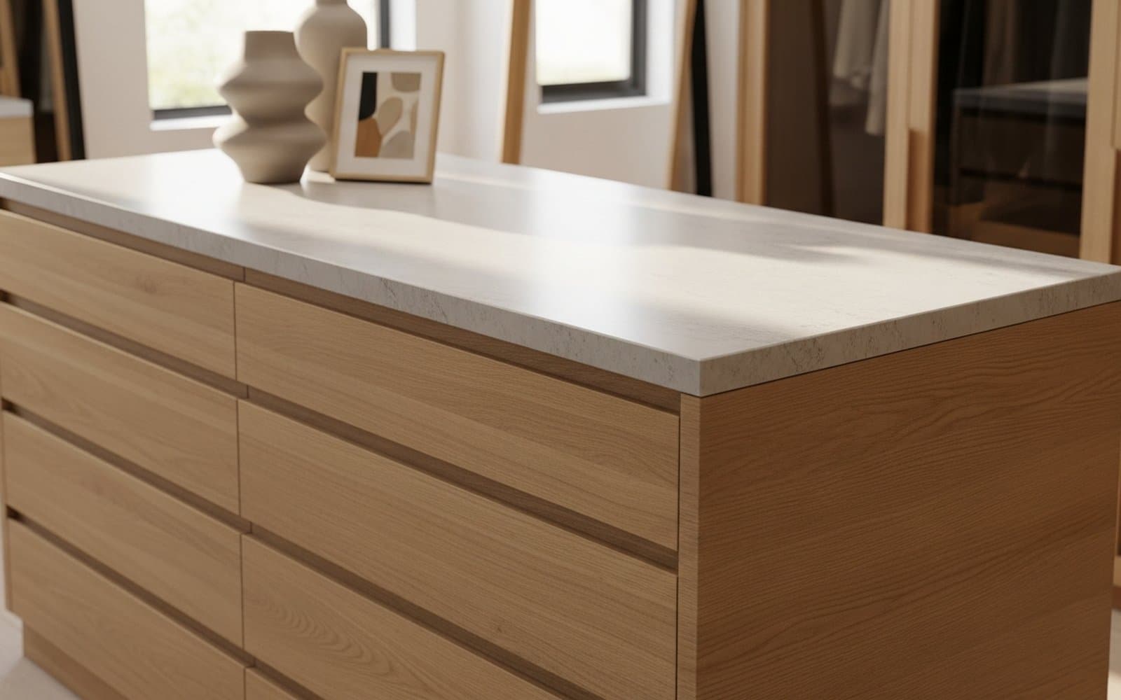walk in closet oak haifa — פרט — חומר detail